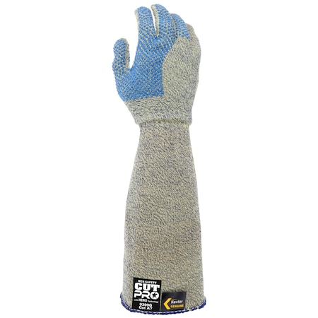 Mcr Safety Gloves, Kevlar Armor Tech XL-extended wrist dots 9399GXL